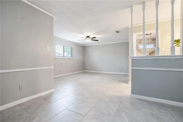 5306 Crestwick Dr, Corpus Christi, TX 78413 - spare room with ceiling fan and ornamental molding