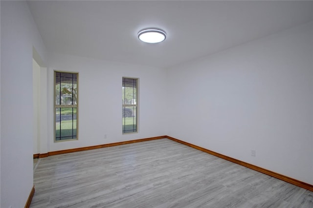 empty room featuring light wood-type flooring