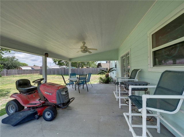 view of patio / terrace with ceiling fan