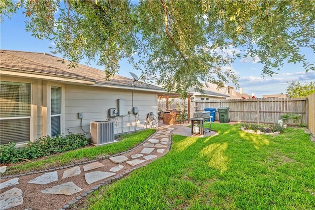 7441 Long S Dr, Corpus Christi, TX 78414 - view of yard featuring central air condition unit and a patio area