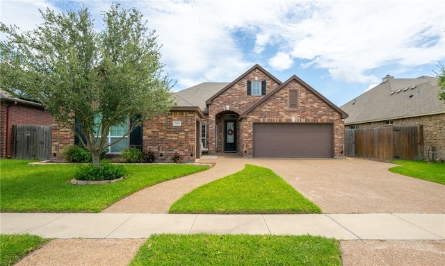 7502 Stampede Dr, Corpus Christi, TX 78414 - view of front of house featuring brick siding, concrete driveway, and a garage