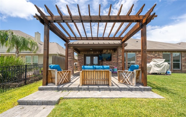 7502 Stampede Dr, Corpus Christi, TX 78414 - view of patio with a pergola and an outdoor hangout area