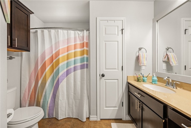 7502 Stampede Dr, Corpus Christi, TX 78414 - full bathroom with vanity, tile patterned flooring, and a shower with curtain
