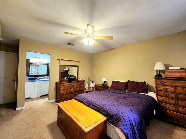 2742 Bramblebush Dr, Corpus Christi, TX 78410 - bedroom featuring light carpet and ceiling fan