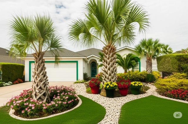 14154 Cutlass Ave, Corpus Christi, TX 78418 - view of front of house featuring concrete driveway, a garage, and stucco siding