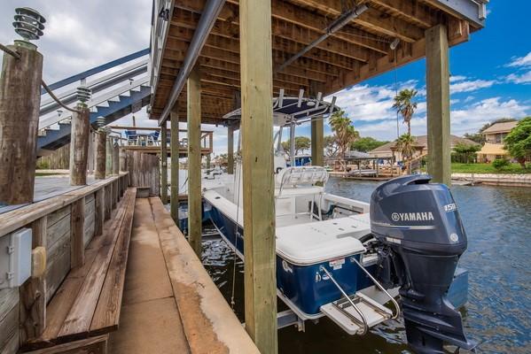 14154 Cutlass Ave, Corpus Christi, TX 78418 - dock with boat lift and a water view