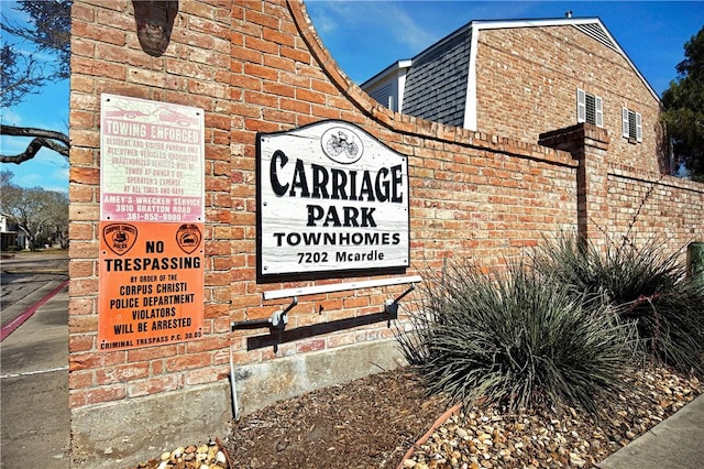 view of community sign