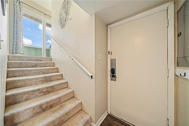 14300 Aloha St Unit 134, Corpus Christi, TX 78418 - staircase with wood finished floors