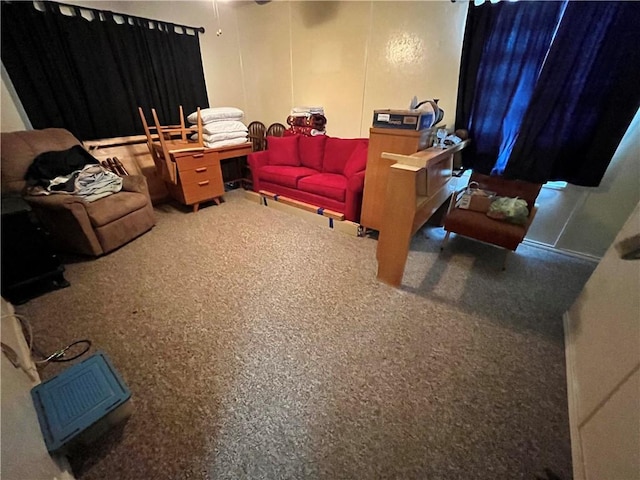 sitting room featuring carpet