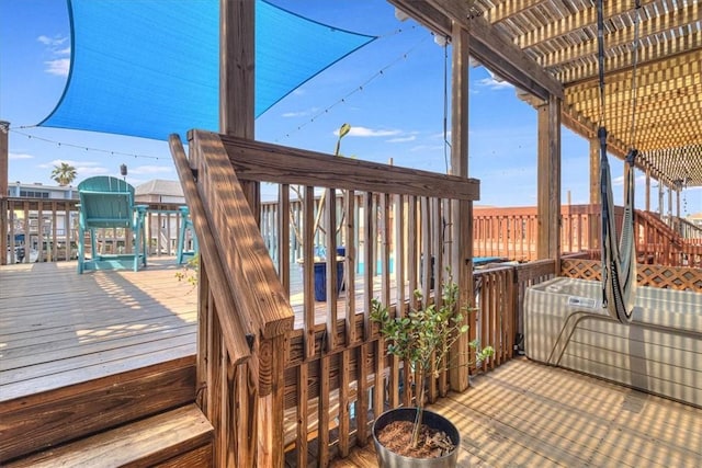 deck featuring a pergola