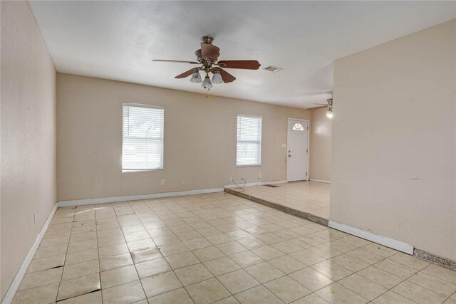 529 Blanco St, Taft, TX 78390 - unfurnished room featuring a ceiling fan and light tile patterned flooring