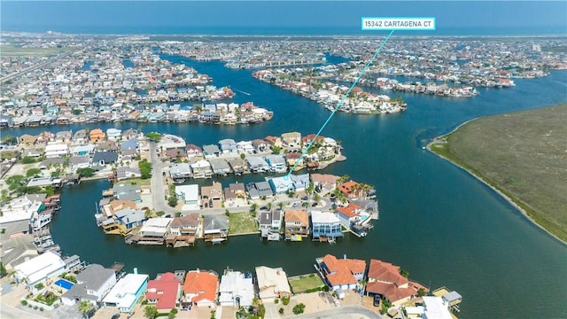 15342 Cartagena Ct, Corpus Christi, TX 78418 - aerial perspective of suburban area with a nearby body of water