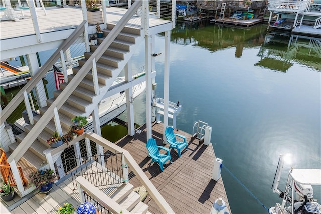15342 Cartagena Ct, Corpus Christi, TX 78418 - dock featuring boat lift and a water view