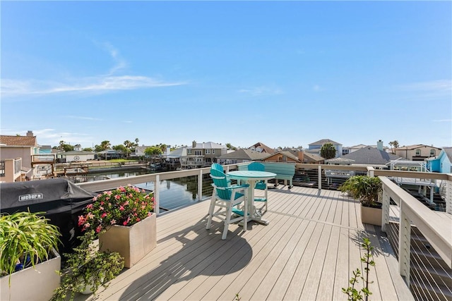 15342 Cartagena Ct, Corpus Christi, TX 78418 - wooden terrace featuring a residential view and a water view