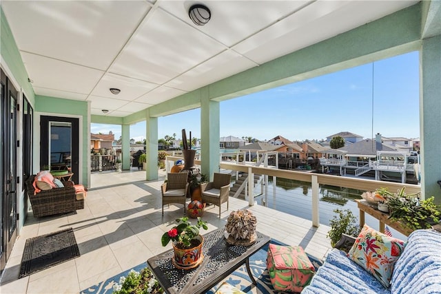 15342 Cartagena Ct, Corpus Christi, TX 78418 - balcony with a residential view, an outdoor living space, and a water view