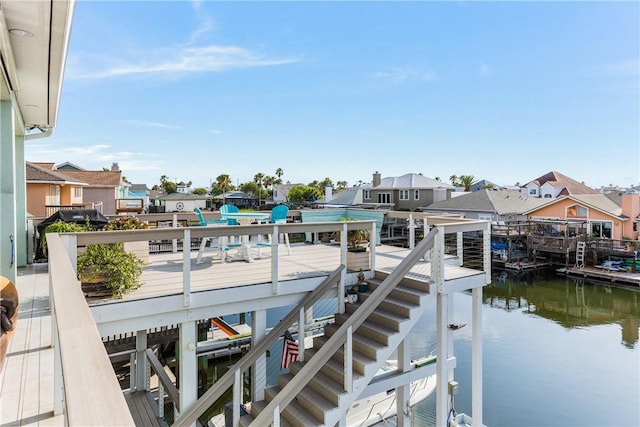 15342 Cartagena Ct, Corpus Christi, TX 78418 - dock area with a residential view and a deck with water view