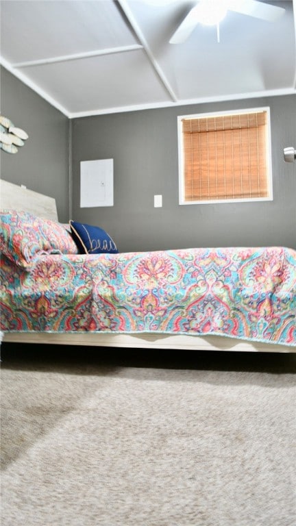 bedroom with carpet and ceiling fan