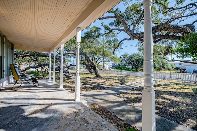 view of patio featuring covered porch