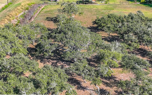 birds eye view of property with a rural view