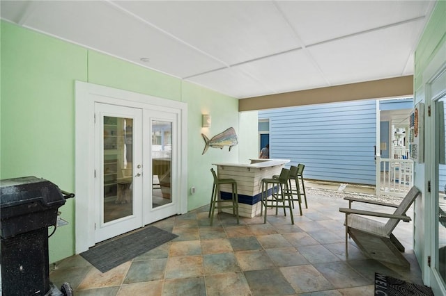 sunroom with french doors