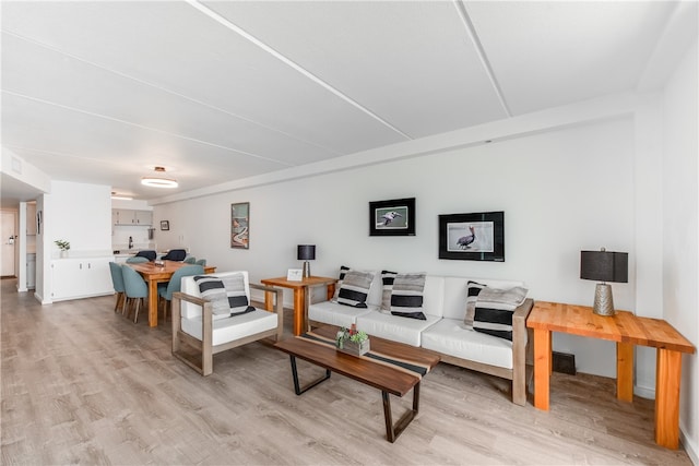 living room featuring light hardwood / wood-style floors