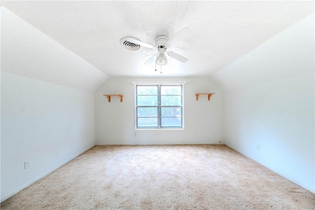 5813 Academy Dr, Corpus Christi, TX 78407 - bonus room with vaulted ceiling, carpet flooring, and a ceiling fan