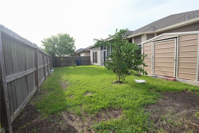 6725 Brooke Rd, Corpus Christi, TX 78414 - fenced backyard with a storage unit