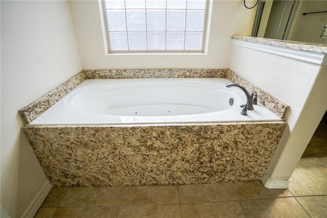 6725 Brooke Rd, Corpus Christi, TX 78414 - full bath with a tub with jets and tile patterned floors