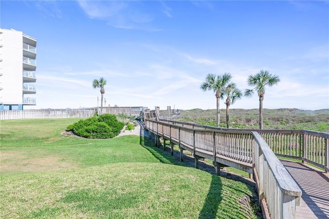 view of yard with fence