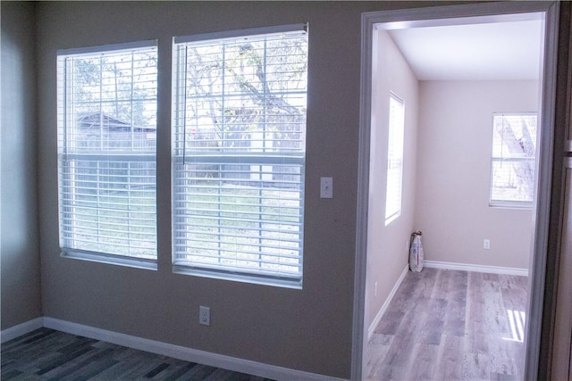 doorway to outside featuring hardwood / wood-style flooring