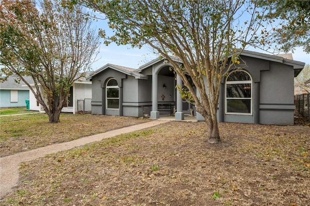 view of single story home