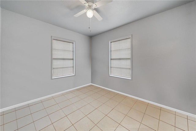 spare room featuring ceiling fan