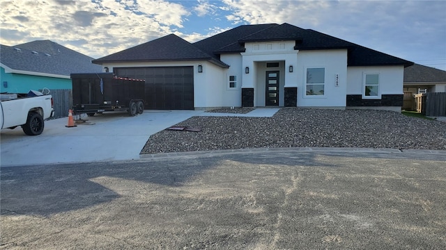 view of front of home featuring a garage