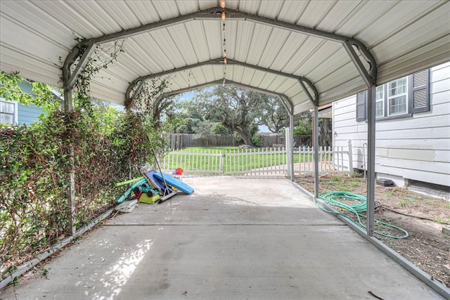 view of patio / terrace with a carport