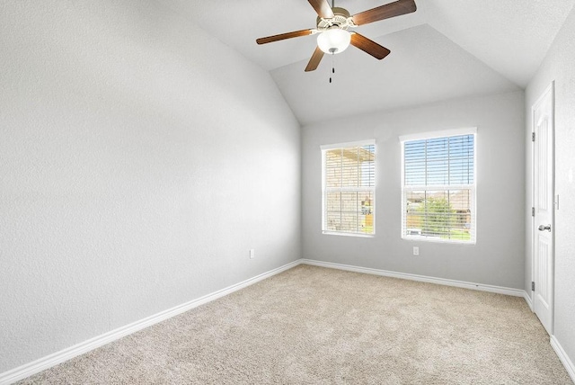 2530 Las Estrellas St, Corpus Christi, TX 78414 - unfurnished room with lofted ceiling, light colored carpet, and ceiling fan