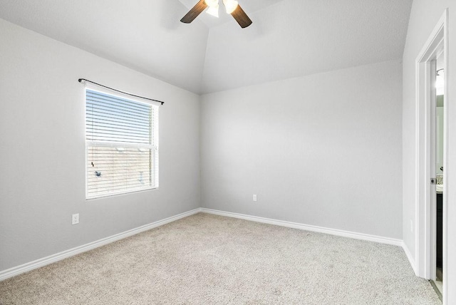 2530 Las Estrellas St, Corpus Christi, TX 78414 - carpeted spare room featuring ceiling fan and vaulted ceiling