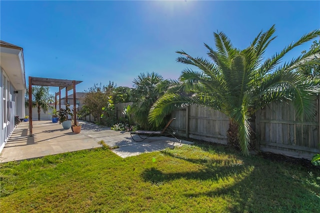 view of yard featuring a patio