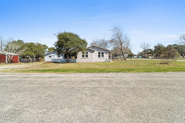 view of front of home with a front yard