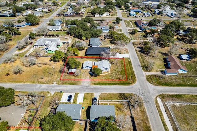 bird's eye view with a residential view