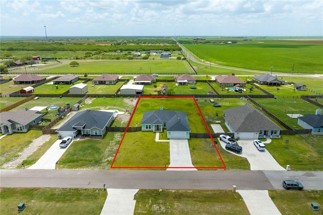 133 Longhorn Dr, Odem, TX 78370 - aerial perspective of suburban area featuring property boundaries highlighted