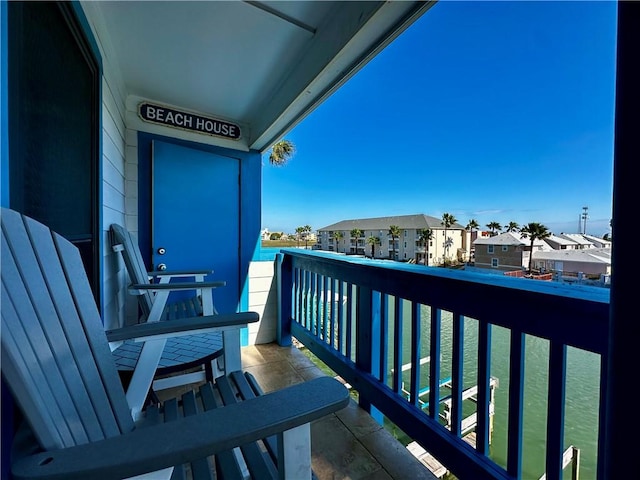 balcony with a water view