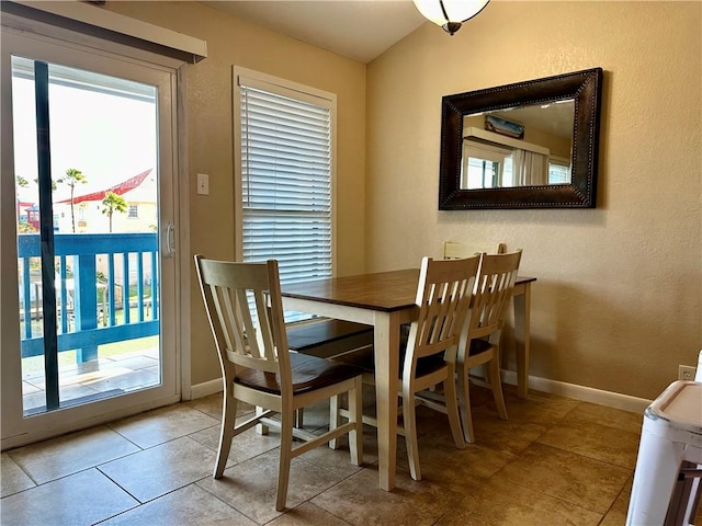 view of tiled dining room