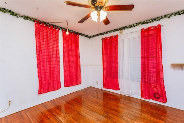 4114 Markins Dr, Corpus Christi, TX 78411 - empty room with wood finished floors and ceiling fan
