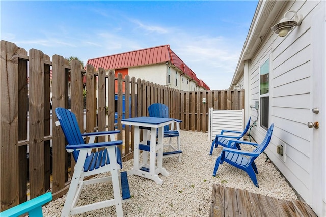 exterior space with a fenced backyard