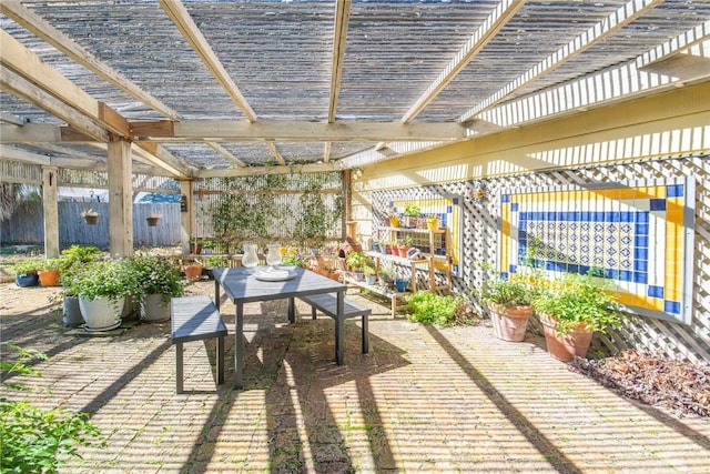 view of patio / terrace with a pergola