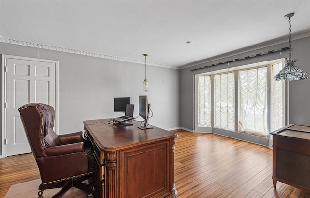 5222 Wooldridge, Corpus Christi, TX 78413 - office featuring wood finished floors and ornamental molding