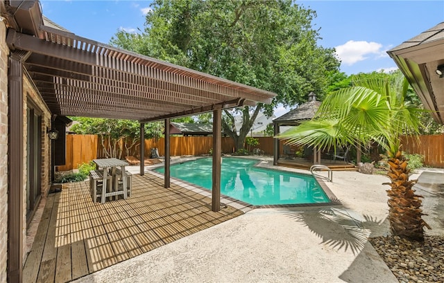 5222 Wooldridge, Corpus Christi, TX 78413 - view of pool with a patio, a fenced backyard, and a gazebo