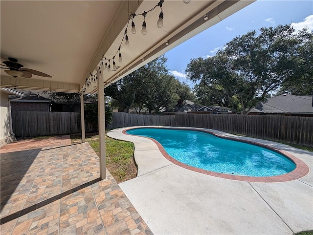 4010 Moorhead Dr, Corpus Christi, TX 78410 - view of pool with a patio area, a fenced backyard, and ceiling fan