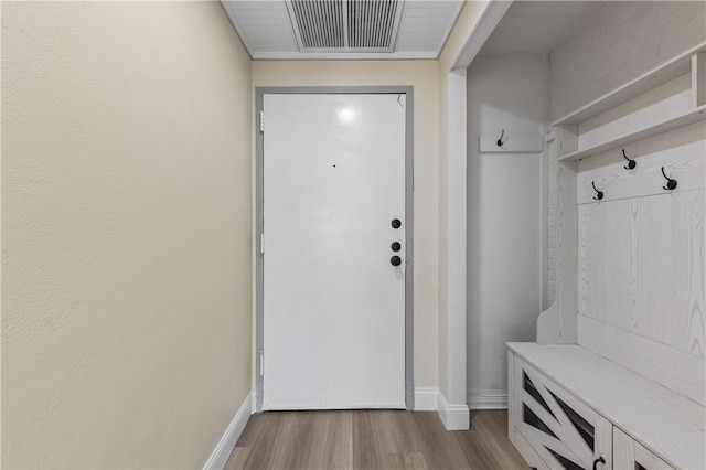 mudroom featuring hardwood / wood-style floors