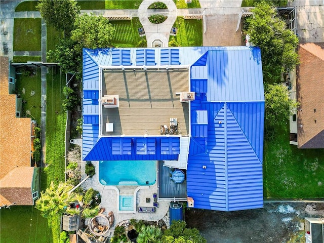 121 Glenmore St, Corpus Christi, TX 78412 - drone / aerial view of a pool